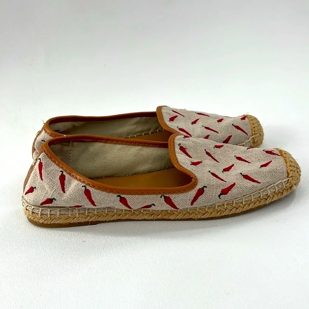 G.H. Bass & Co. Chili Pepper‎ Embroidered Canvas Espadrille, Size 7 Women